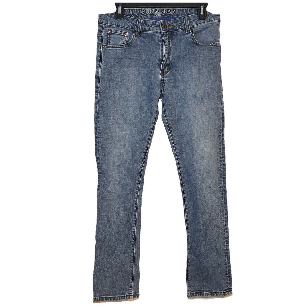 Selvedge Mens Blue Denim Pull & Bear Jeans W30 L28.5 Vintage Y2K
